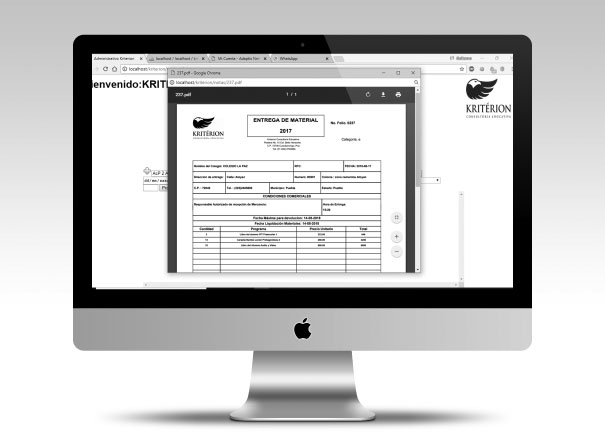 <h2>Kriterion</h2><p><font size='4'>Sistema Control de Almacén</font></p>